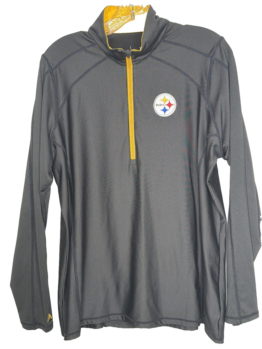 NFL Apparel Pittsburgh Steelers Womens XL 1/4 Zip performance Pullover Top BLK